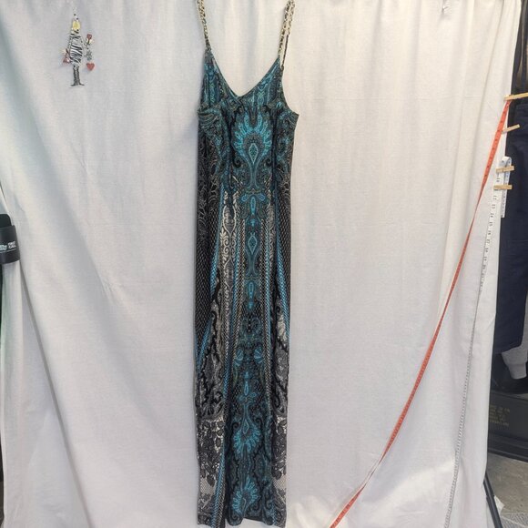 NWT Moa Moa Size Small Maxi Dress in Black and Teal - Picture 9 of 14